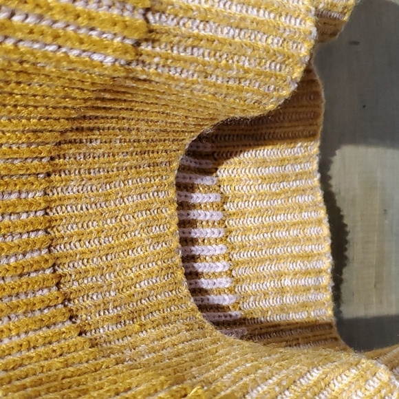 TOPSHOP CHUNKY KNIT RIBBED SWEATER SIZE 12 YELLOW CREW NECK PULLOVER - Picture 3 of 8